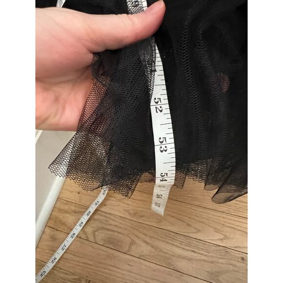 Alice + Olivia Women's 12 Chara Tiered Tulle Midi Dress Black Sleeveless Party - Picture 10 of 15